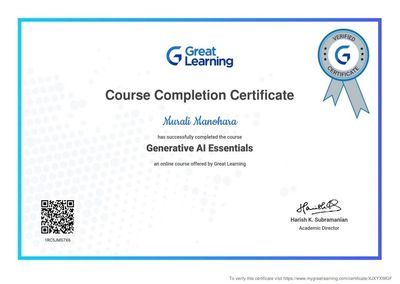 Great Learning GenAI Essentials Certificate